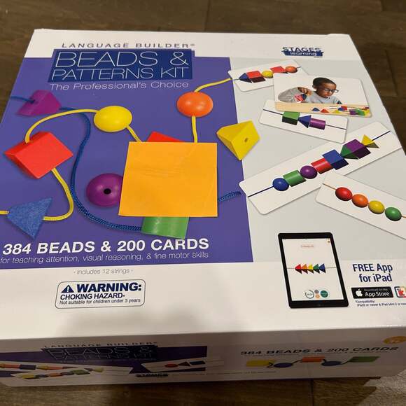 Language Builder Beads & Patterns Kit: 384 Beads, 200 Cards, Educational Toy - Picture 1 of 5